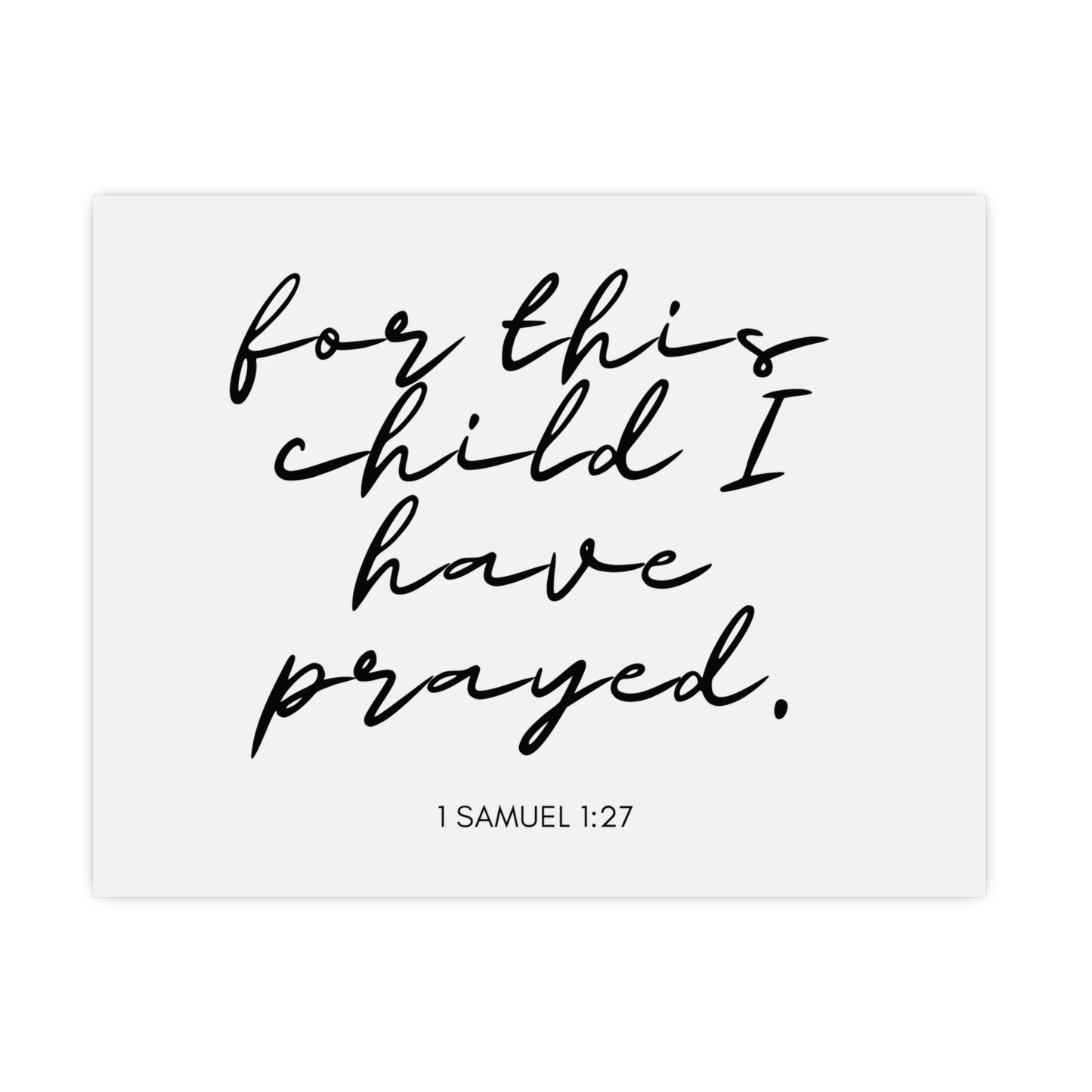 Matte Posters - For This Child I Have Prayed